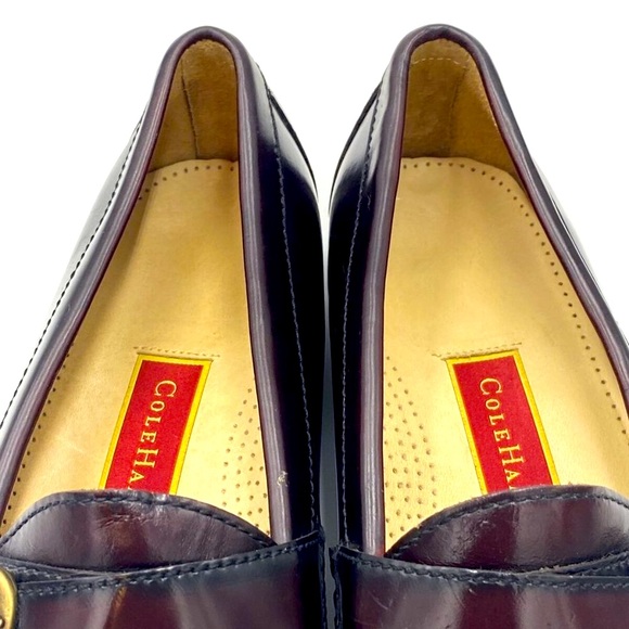 Cole Haan Leather Buckle Strap Slip On Loafers Burgundy 61656 Mens Sz 9.5 D - Picture 5 of 12